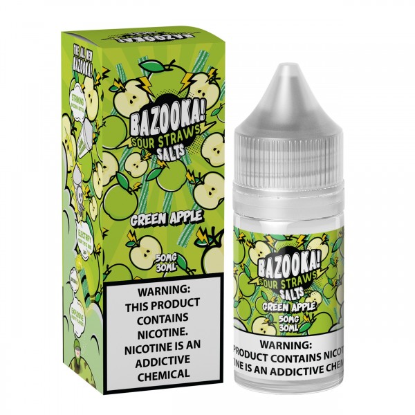 Bazooka Salts - Green Apple Sour Straws 30mL