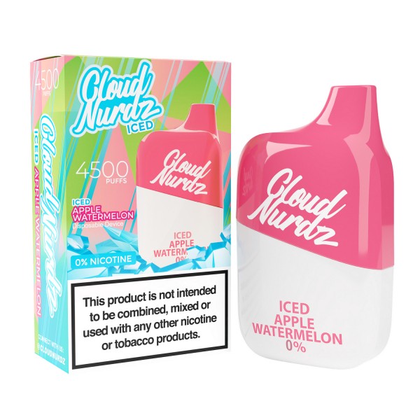 Cloud Nurdz 4500 Disposable 0% NICOTINE FREE - Iced Apple Watermelon