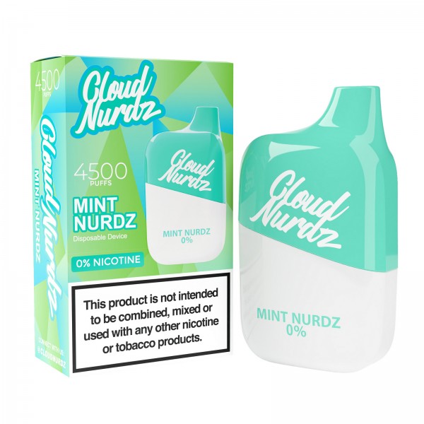 Cloud Nurdz 4500 Disposable 0% NICOTINE FREE - Mint Nurdz