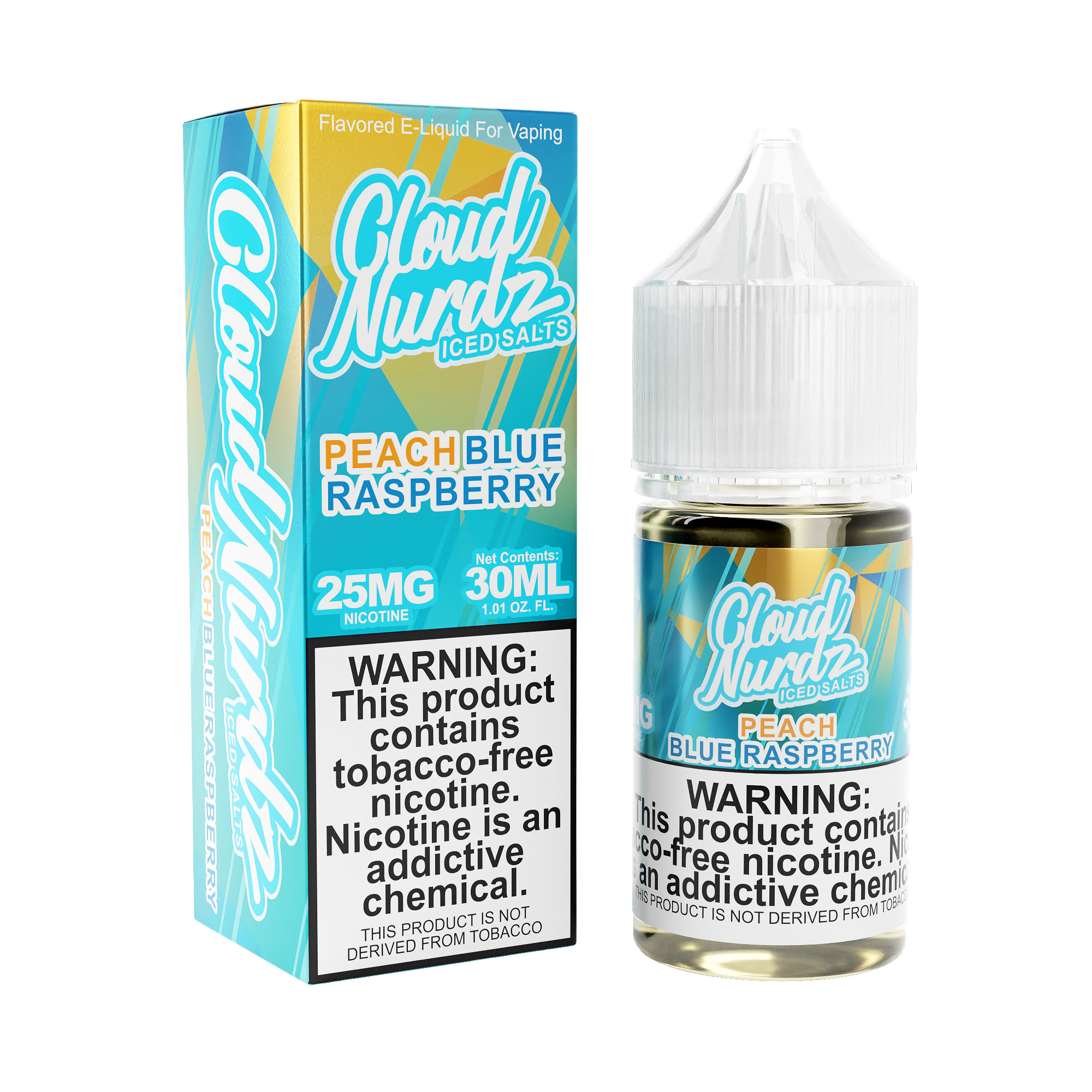 Cloud Nurdz Synthetic Salt - Peach Blue Raspberry ICED 30mL