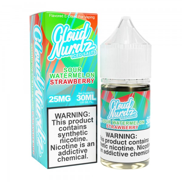 Cloud Nurdz Synthetic Salt - Sour Watermelon Strawberry ICED 30mL