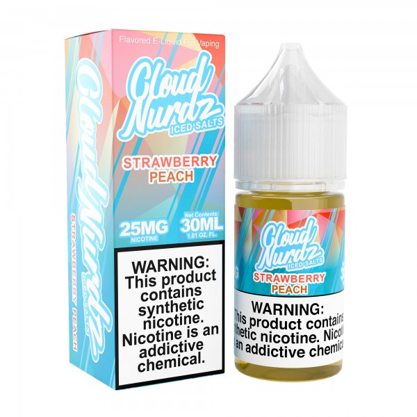 Cloud Nurdz Synthetic Salt - Strawberry Peach ICED 30mL