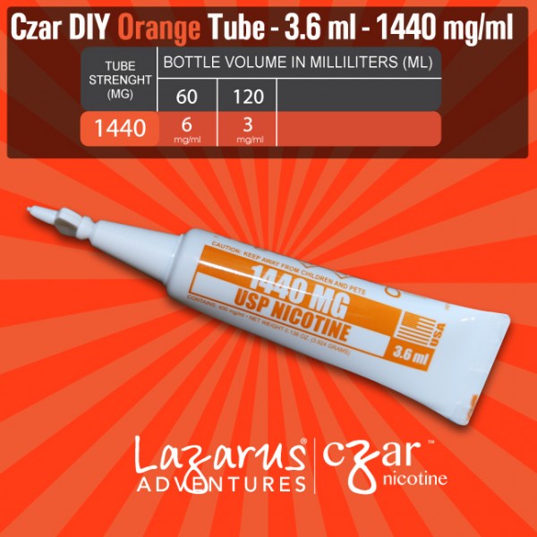 Czar Nicotine - 3.6mL Concentrated Nic Solution 1440mg (4 Tubes Per Pack)