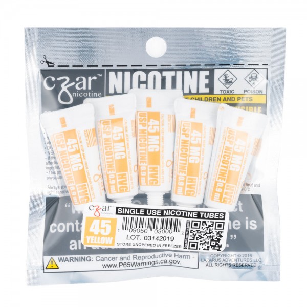 Czar Nicotine - 0.9mL Concentrated Nic Solution 45mg (5 Tubes Per Pack)