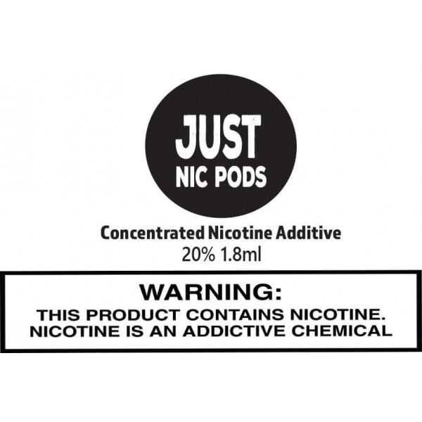 Just Nic Pods Nicotine - 1.8mL Concentrated Nic Solution 20% (10 Tubes Per Pack)