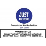 Just Nic Pods Nicotine - 0.9mL Concentrated Nic Solution 20% (10 Tubes Per Pack)