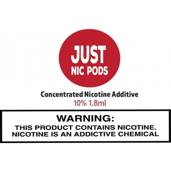 Just Nic Pods Nicotine - 1.8mL Concentrated Nic Solution 10% (10 Tubes Per Pack)