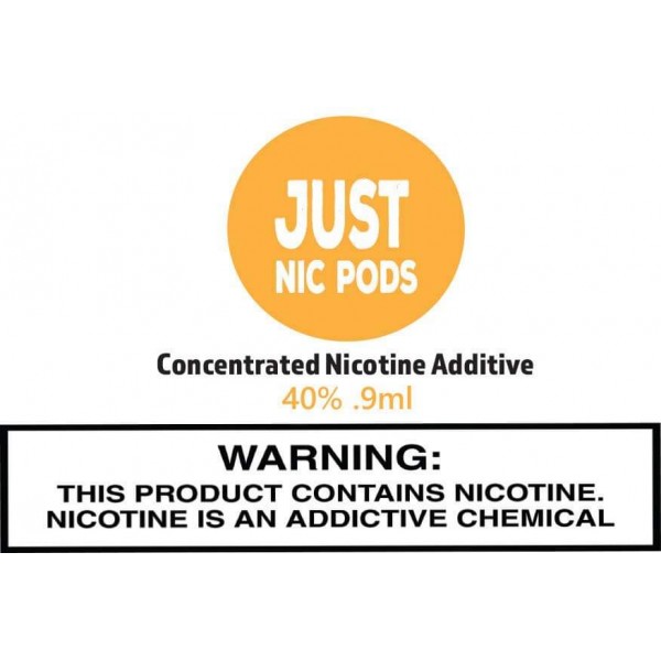 Just Nic Pods Nicotine - 0.9mL Concentrated Nic Solution 40% (10 Tubes Per Pack)