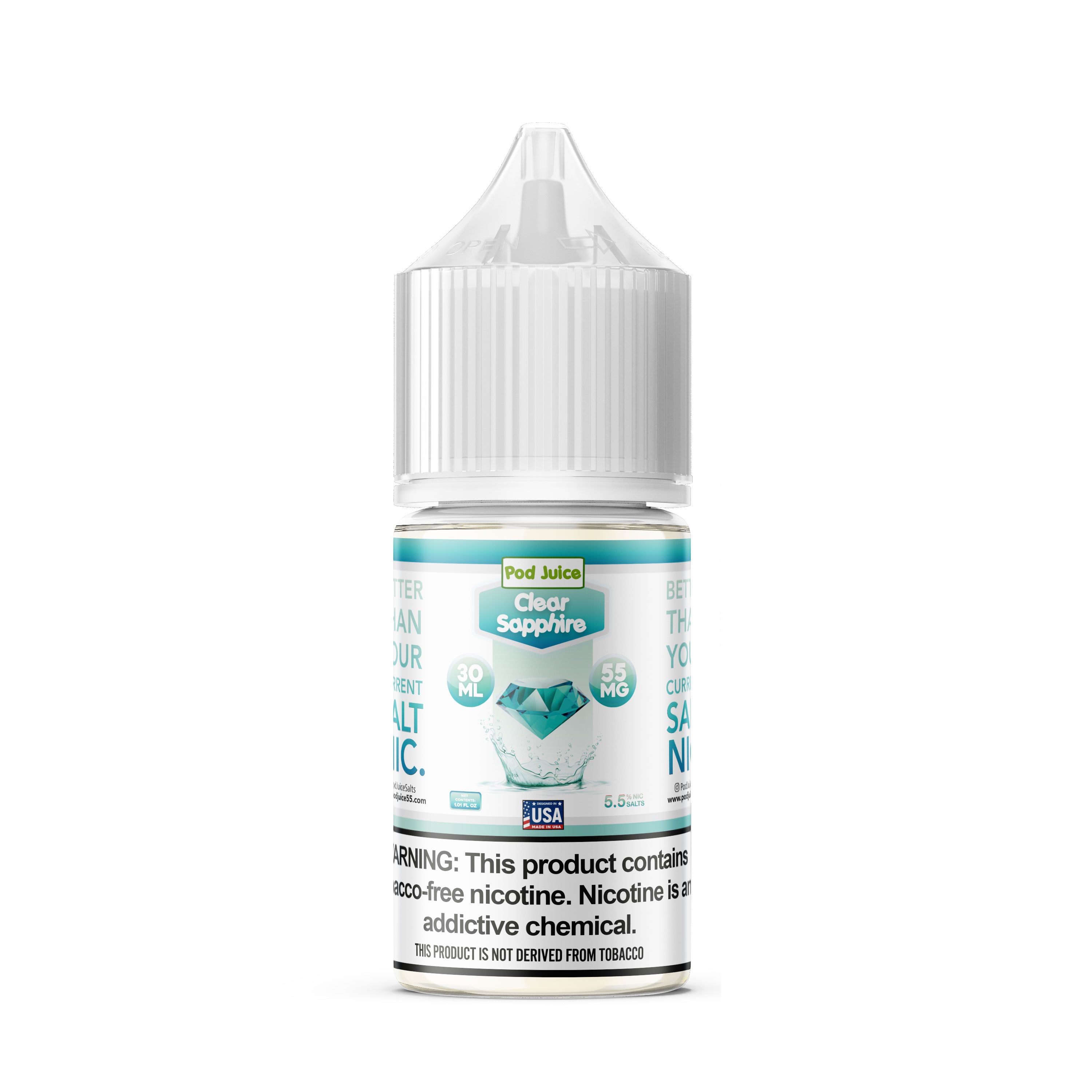 Pod Juice Synthetic Salt - Clear Sapphire 30mL