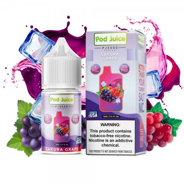 Pod Juice PJ 5000 Series Synthetic Salt - Sakura Grape 30mL