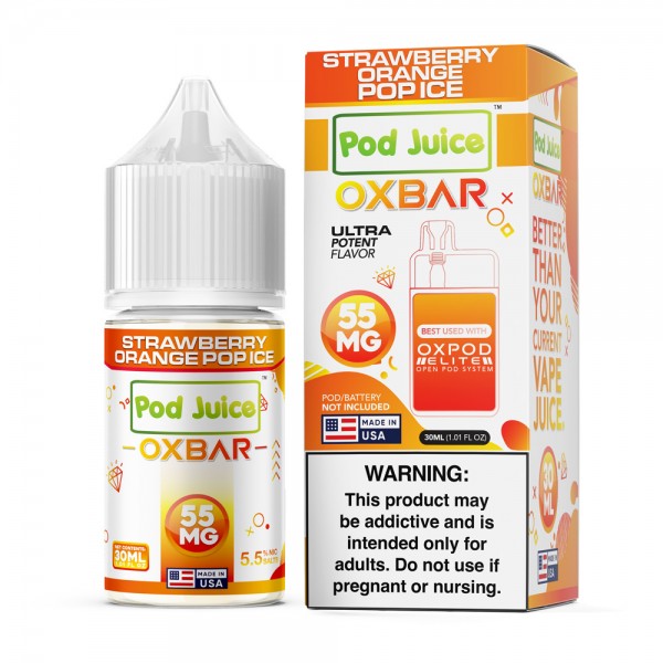 OXBAR x Pod Juice Synthetic Salt - Strawberry Orange Pop Ice 30mL