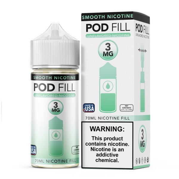 Pod Fill Unflavored Low Nicotine Base 70mL - 3mg