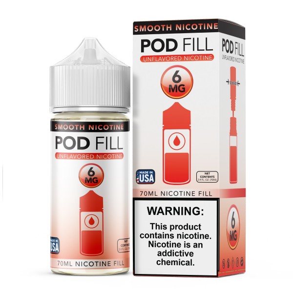 Pod Fill Unflavored Low Nicotine Base 70mL - 6mg