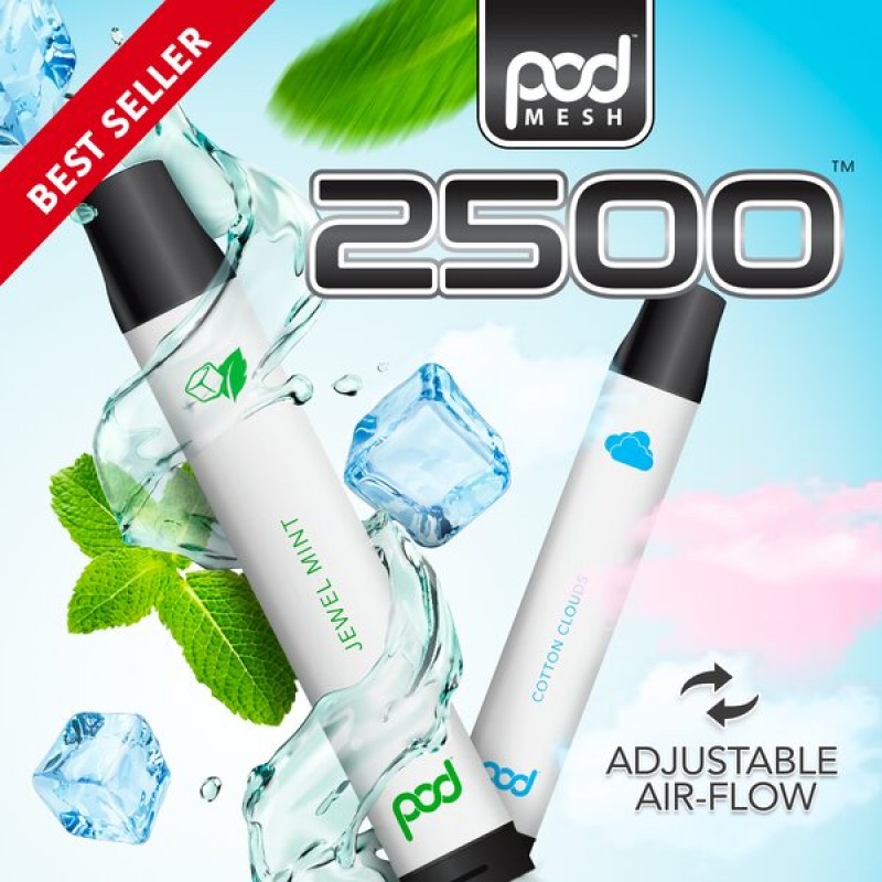 Pod Mesh 2500 Disposable 5.5% by Pod Juice Adjustable Airflow pod