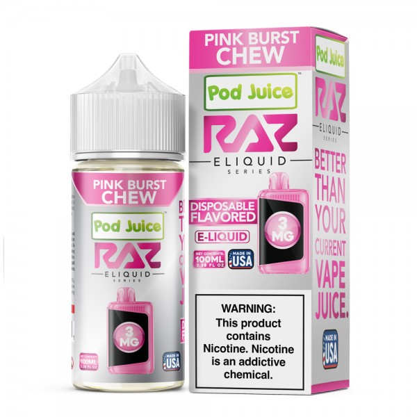 RAZ x Pod Juice Synthetic - Pink Burst Chew 100mL