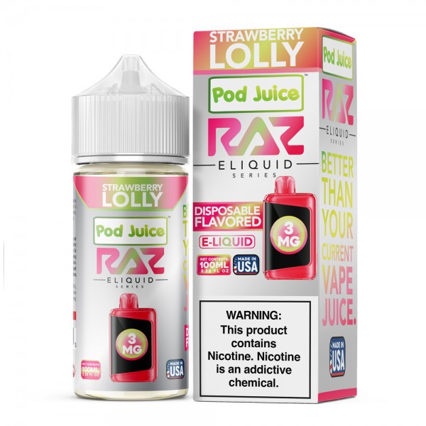 RAZ x Pod Juice Synthetic - Strawberry Lolly 100mL