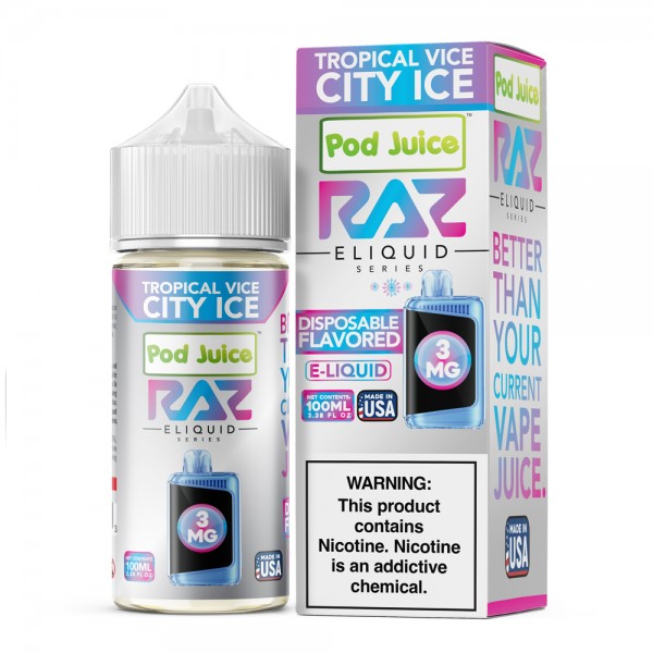 RAZ x Pod Juice Synthetic - Tropical Vice City Ice 100mL