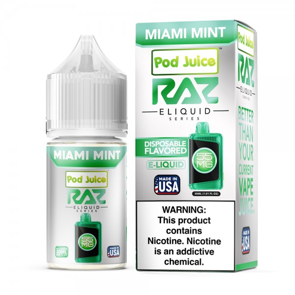 RAZ x Pod Juice Synthetic Salt - Miami Mint 30mL