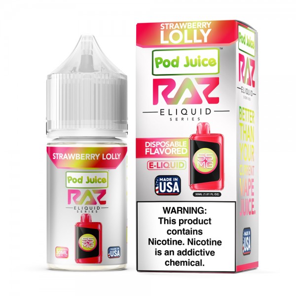 RAZ x Pod Juice Synthetic Salt - Strawberry Lolly 30mL