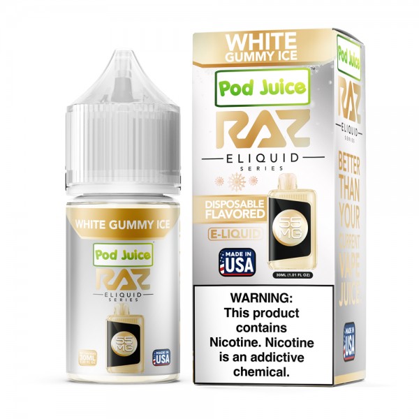 RAZ x Pod Juice Synthetic Salt - White Gummy Ice 30mL