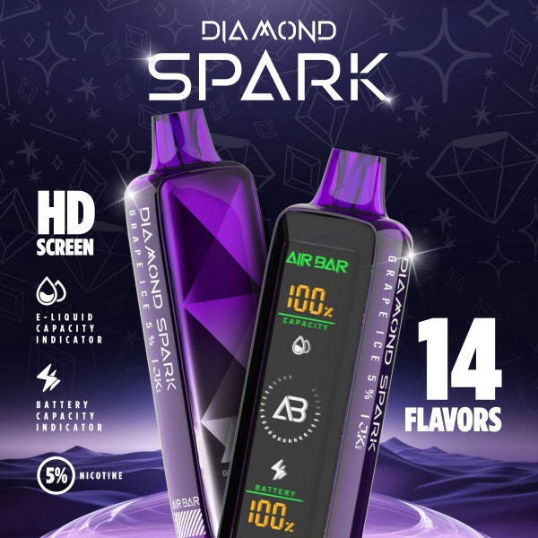 Air Bar Diamond Spark 15K Disposable 5% (Display Box of 5) (Master Case of 200)