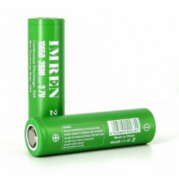 IMREN 18650 26S 2600mAh 38A Batteries (2 pack)