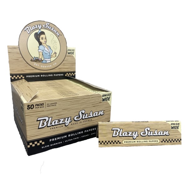 Blazy Susan King Size WIDE Unbleached Rolling Papers 50ct