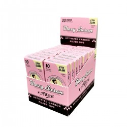 Blazy Susan x Purize Charcoal Activated Filter Tips | Xtra Slim Size | Pink Display Box 20CT
