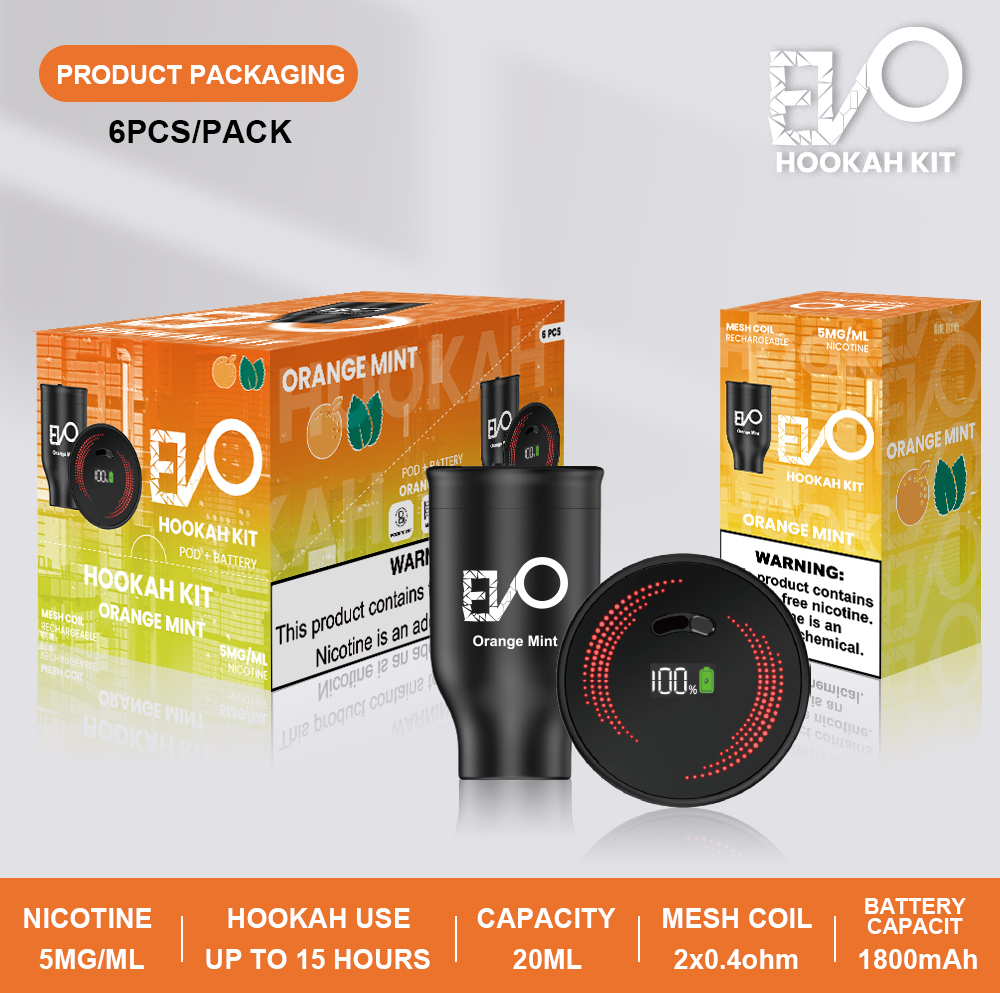 EVO Hookah Disposable Kit, evo hookah replacement pod