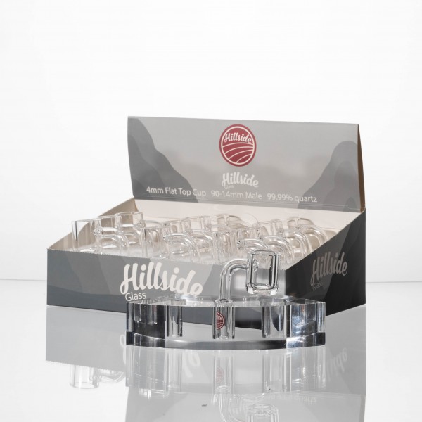 Hillside Glass 4mm Flat-Top Cup Quartz Banger Display 12CT