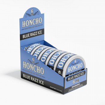 Honcho Pouches 5pk - Blue Razz Ice (Master Case of 20 x 5pks)