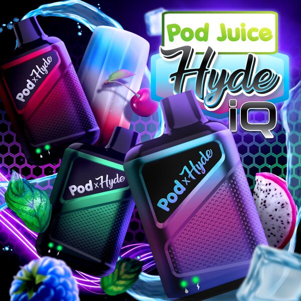 Pod Juice X Hyde IQ RECHARGE 5000 Puffs *10 Pack* (Master Case of 27)