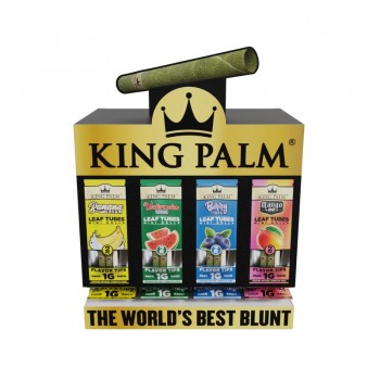 King Palm Mini Flavor Leaf Tubes Dispenser Display 80CT