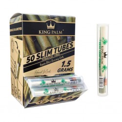 King Palm Single Natural Leaf Tubes 50CT Dispenser Display - Slim Size