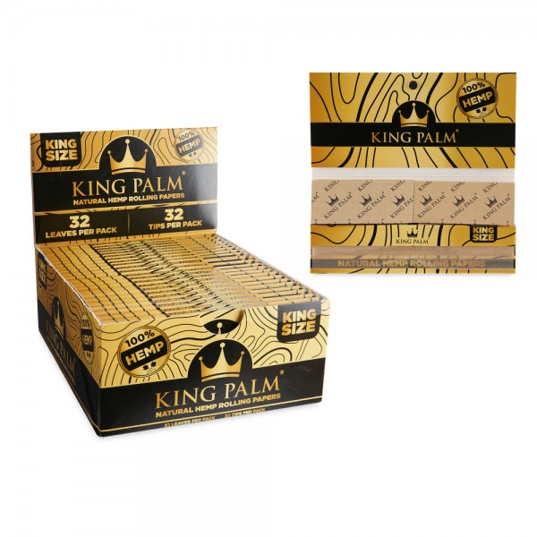 King Palm Natural King Size Papers Display 22CT