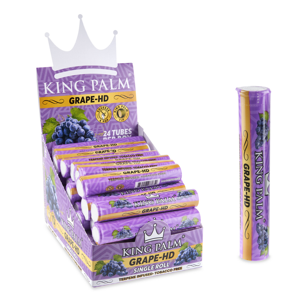 King Palm Single Mini Roll Display 24CT, thc, , dry herb, flower, pre ...