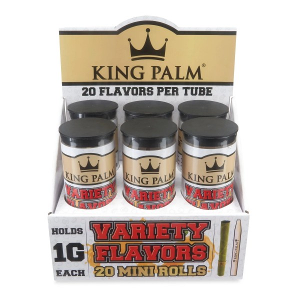 King Palm 20pk Mini Flavor Leaf Tubes Display 6CT