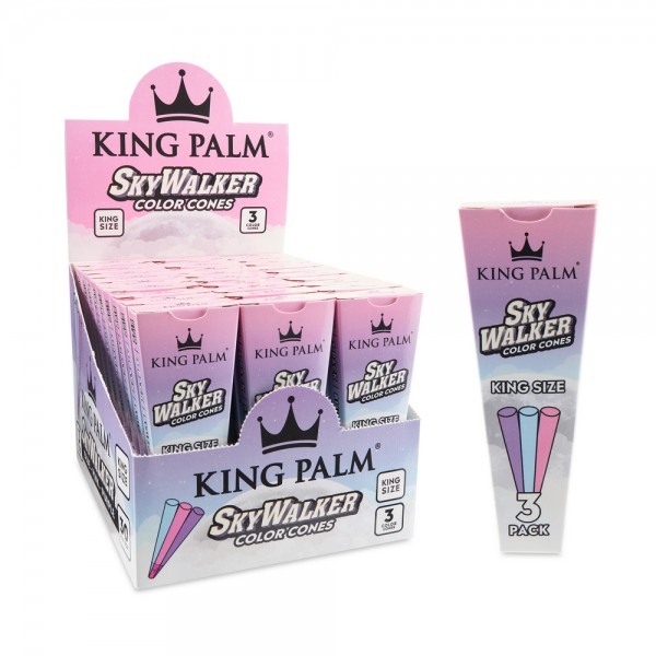 King Palm Skywalker King Size Color Cones Display 30CT