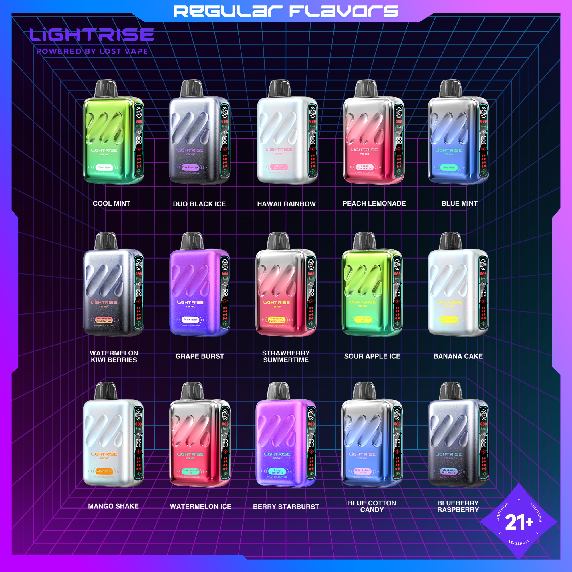LIGHTRISE TB 18K Disposable 5%, lost vape, tb18k