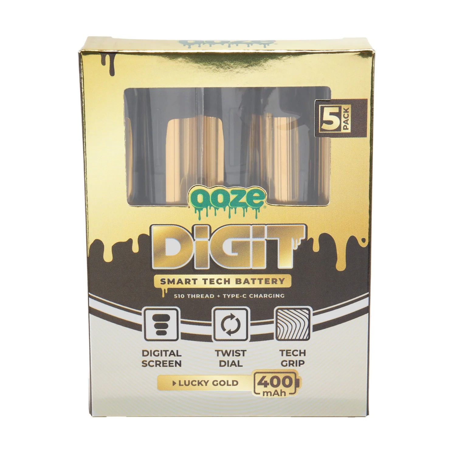 OOZE Digit Smart Tech 400mAh Batteries 5pk, ooze life, thc, wax, dab ...