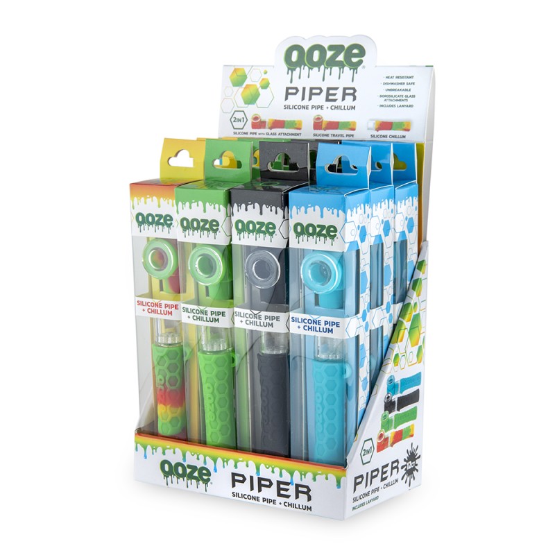 OOZE Piper Display 12 Count, thc, , dry herb, flower, bowl, hand pipe,  chillum, aromatherapy, alternative
