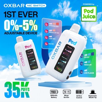 Pod Juice x OXBAR Nic Switch 35K Disposable 0%-5% (Display Box of 5) (Master Case of 100)