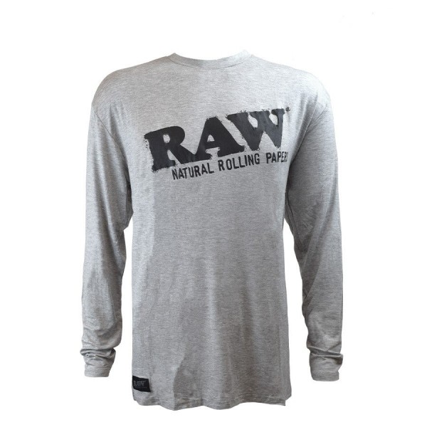 RAW Long Sleeve Crewneck Shirt - Grey w/ Black Logo