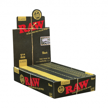 RAW Classic Black 1¼ Size Rolling Papers Display Box 24CT