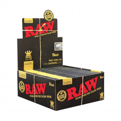 RAW Classic Black King Size Slim Rolling Papers Display Box 50CT
