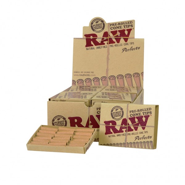 RAW Perfecto Pre-Rolled Cone Tips Display 20CT