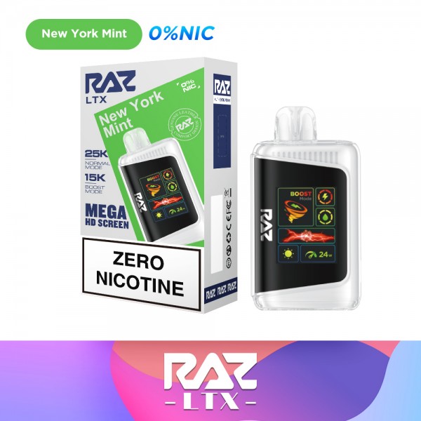 RAZ LTX 25K Disposable 0% NICOTINE FREE - New York Mint