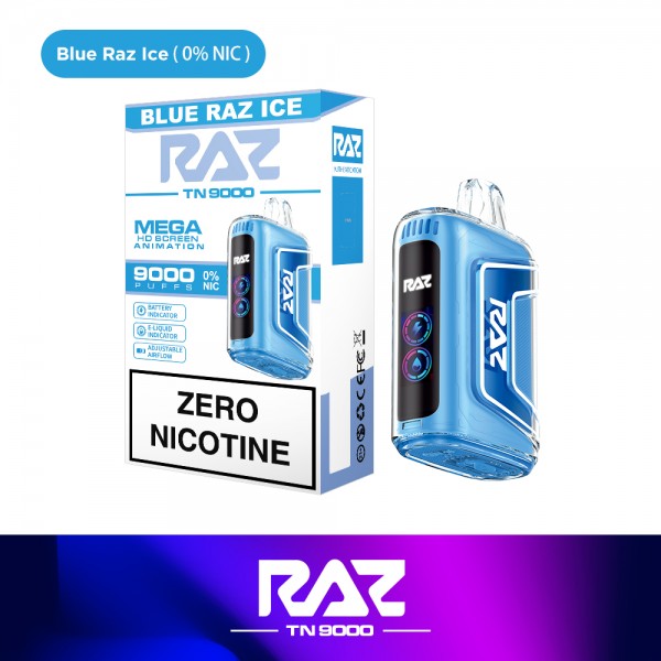 RAZ TN9000 Disposable 0% NICOTINE FREE - Blue Raz Ice