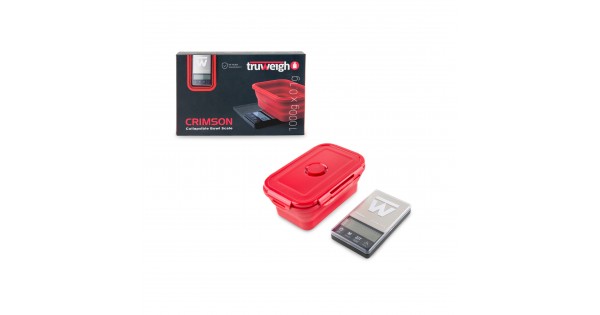 Truweigh Crimson Collapsible Bowl Digital Scale - 1000g x 0.1g - Red