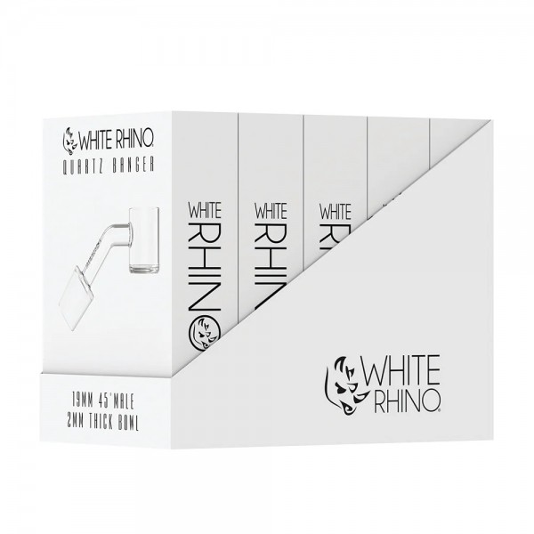 White Rhino 19mm 45° Male Quartz Banger (2mm) Display 5CT 